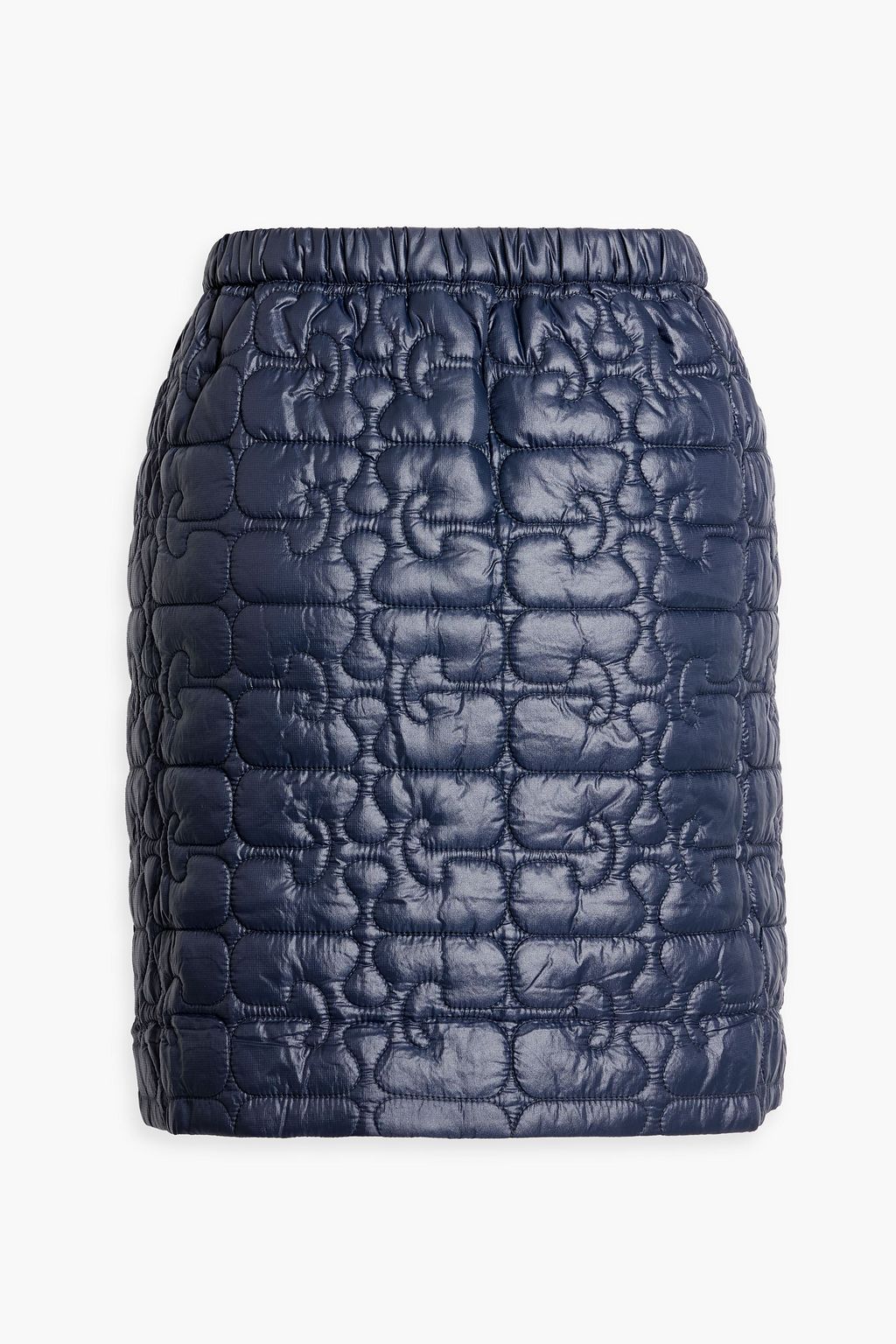 GANNI Quilted shell mini skirt