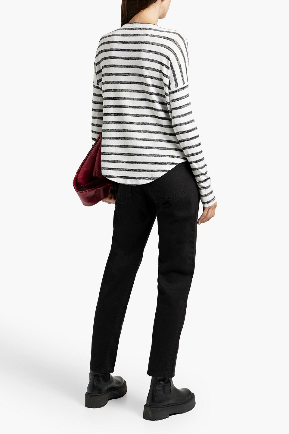 Rag & Bone Striped Knitted Top In White