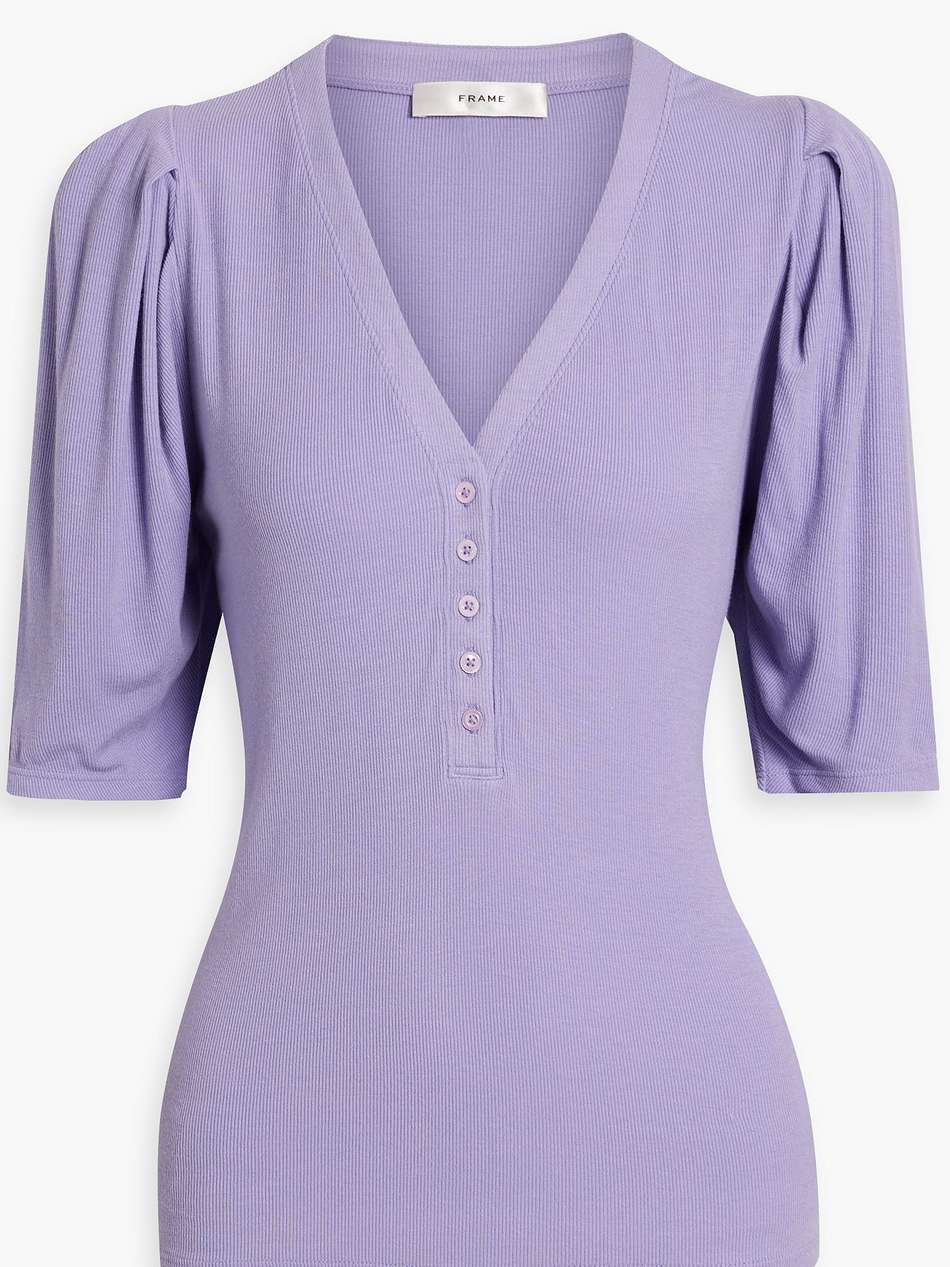 ribbed stretch-modal jersey top
