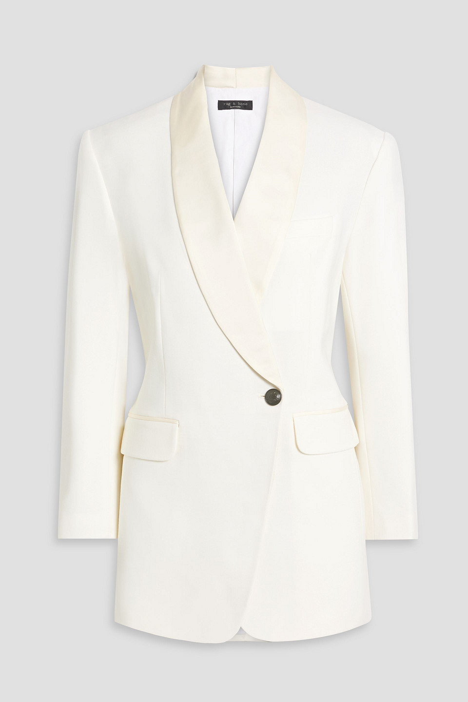 Femi satin-trimmed wool-blend crepe blazer