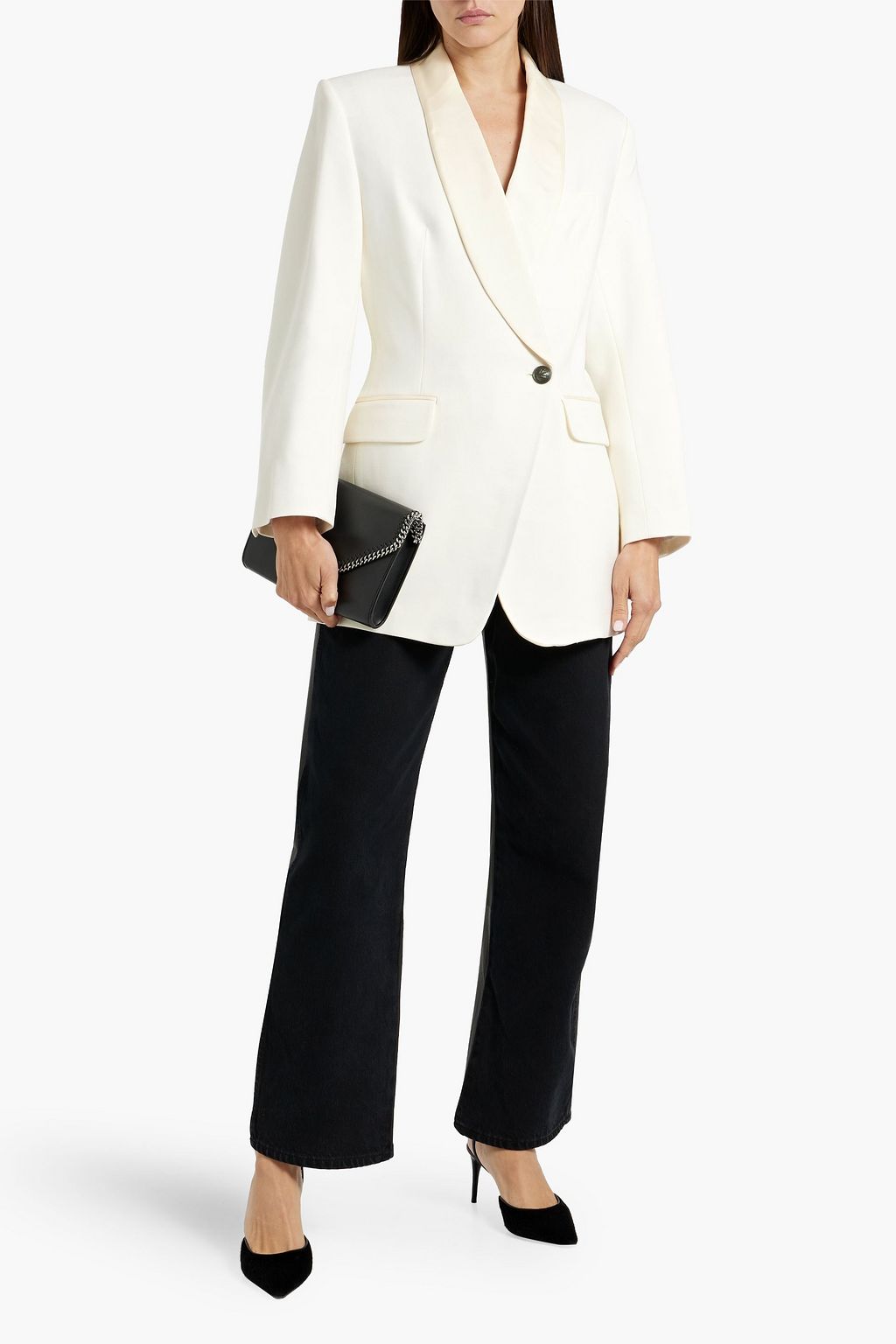 RAG & BONE Femi satin-trimmed wool-blend crepe blazer