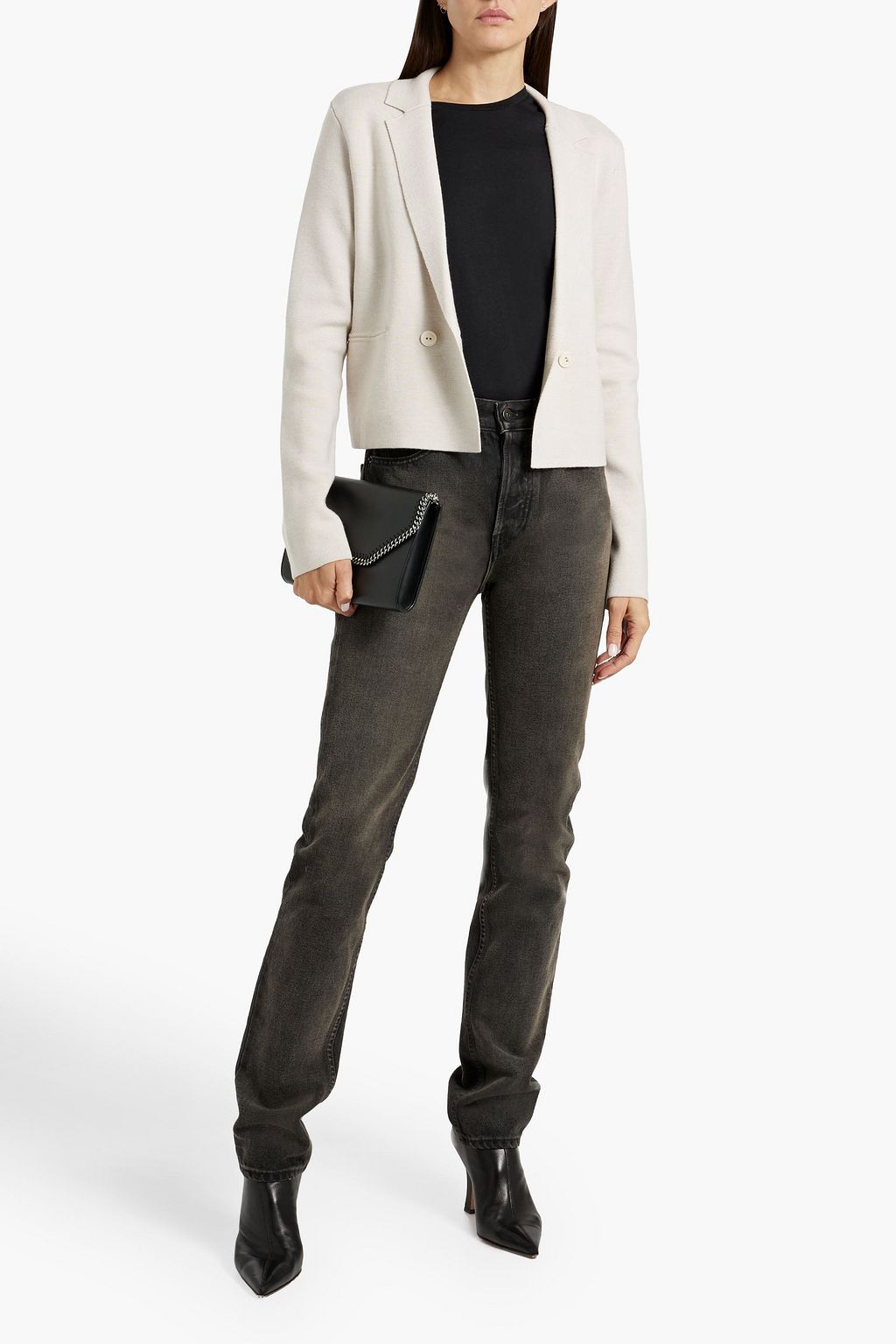 RAG & BONE Joy cropped double-breasted merino wool-blend blazer