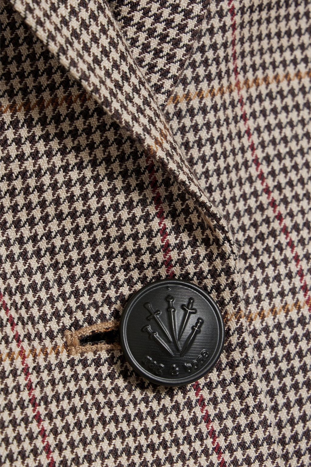 RAG & BONE Houndstooth linen and cotton-blend tweed blazer