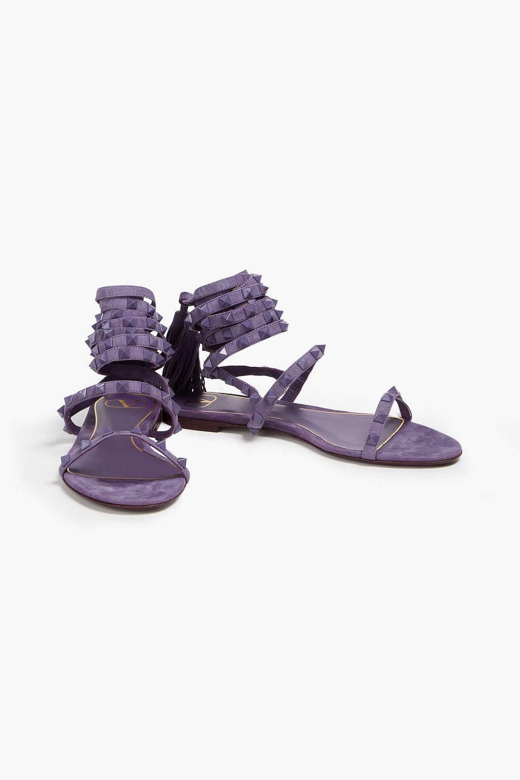 VALENTINO GARAVANI Rockstud Sandalen aus Veloursleder
