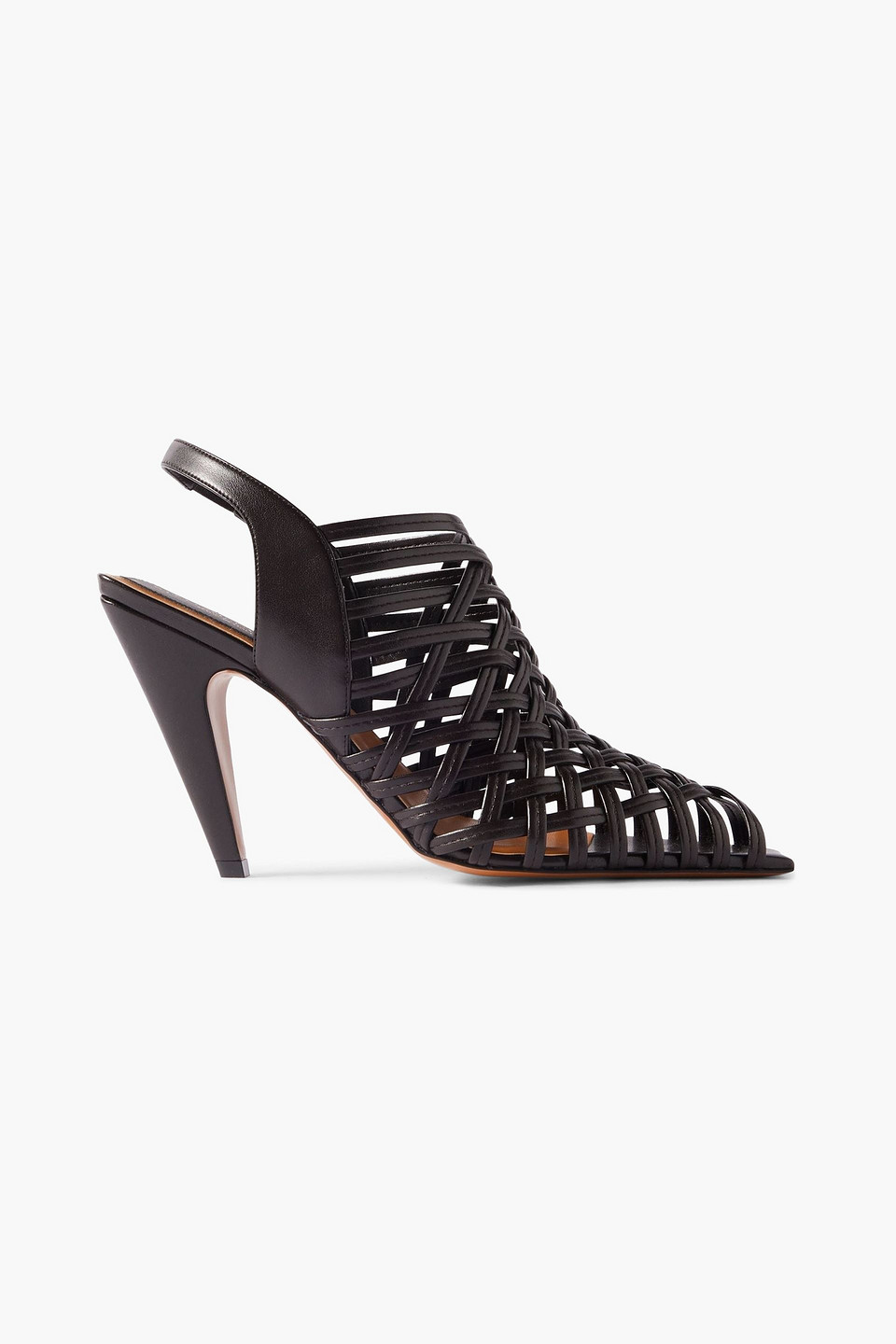 stella mccartney - woven slingback pumps - brown - eu 38