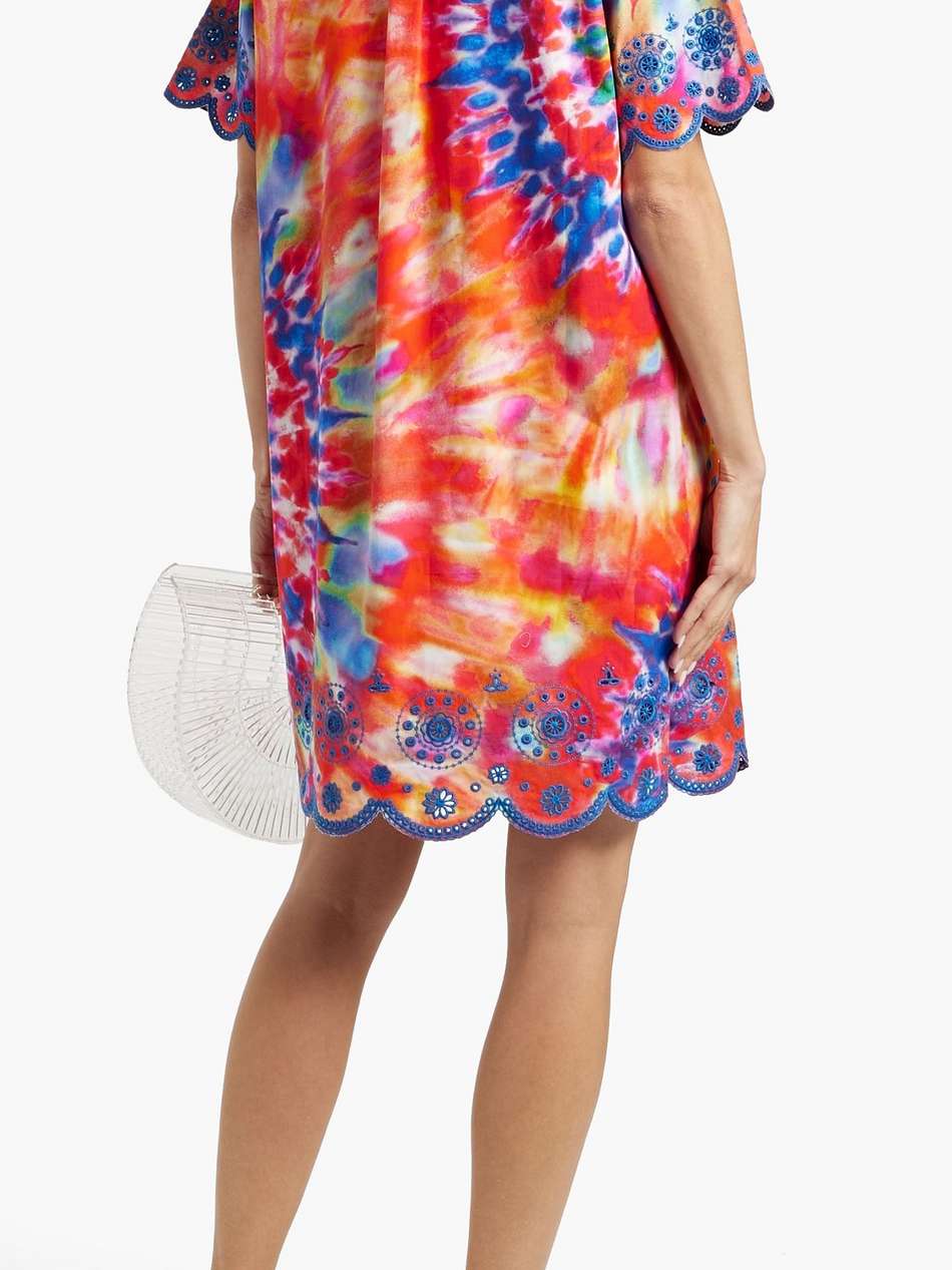 dree tie-dyed broderie anglaise cotton mini dress