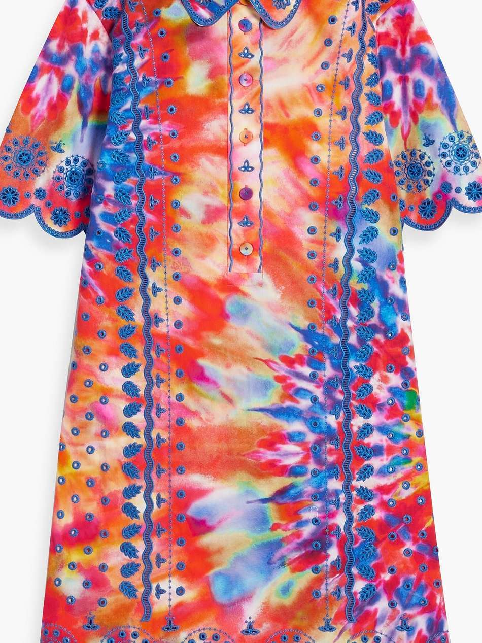 dree tie-dyed broderie anglaise cotton mini dress
