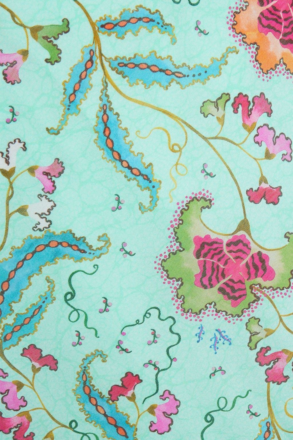 SALONI Isabel tiered floral-print cotton and silk-blend maxi skirt
