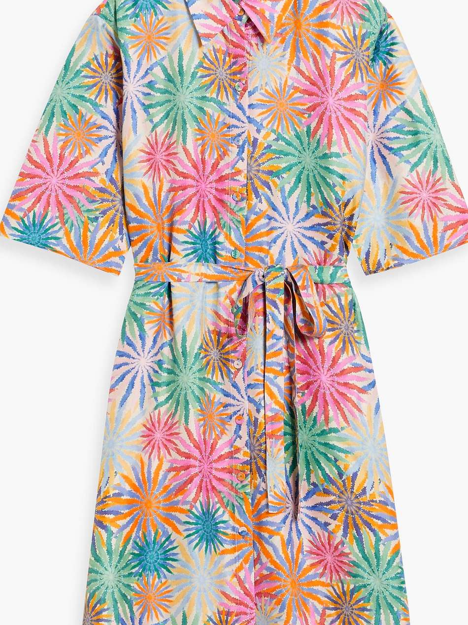 jeri printed silk-twill mini shirt dress