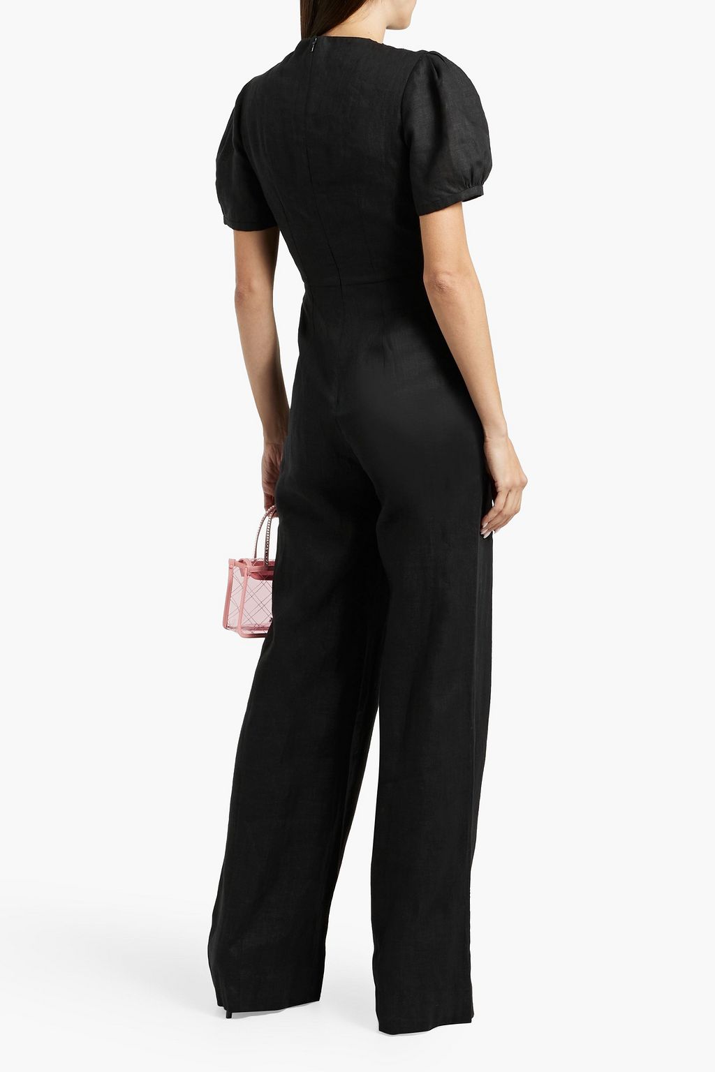 SALONI Marlowe embroidered linen wide-leg jumpsuit