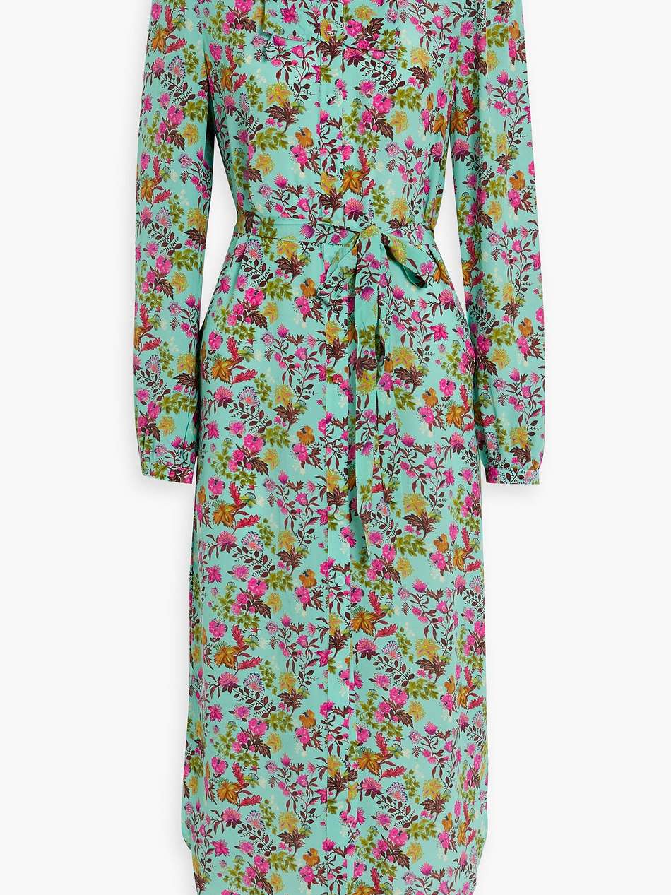 sasha floral-print silk crepe de chine midi dress