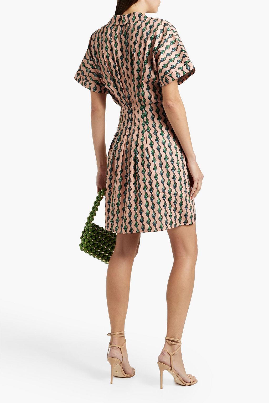 SALONI Riya printed cotton-poplin mini shirt dress
