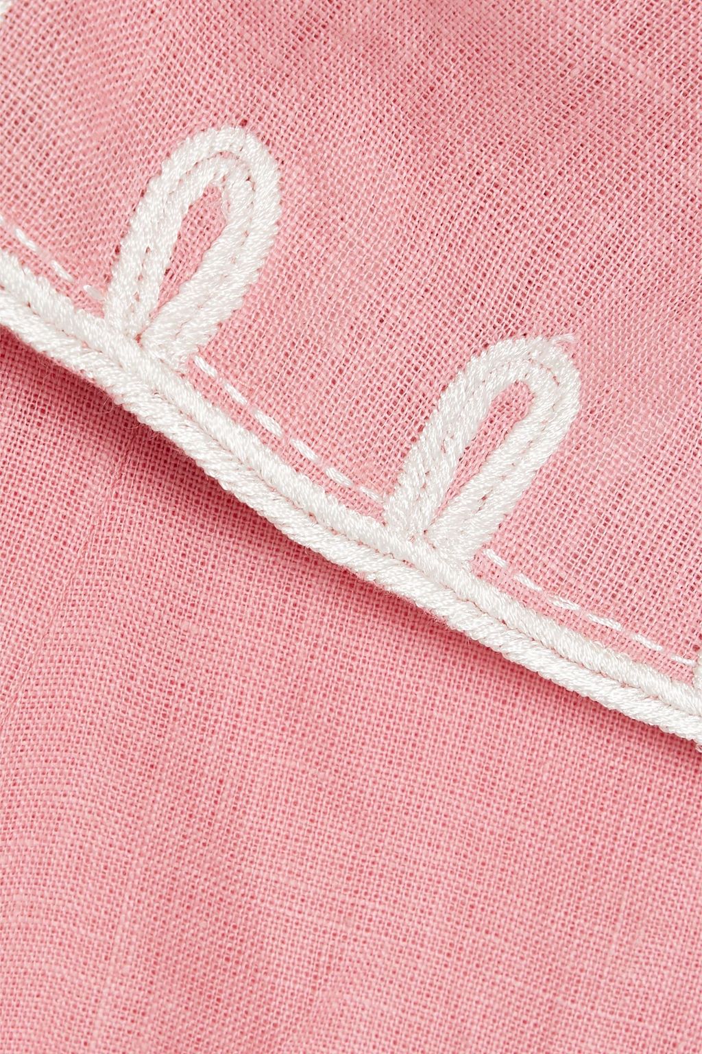 SALONI Halle embroidered cutout linen mini dress