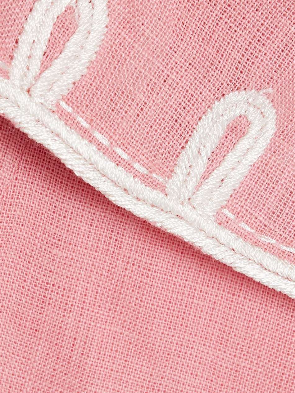 halle embroidered cutout linen mini dress