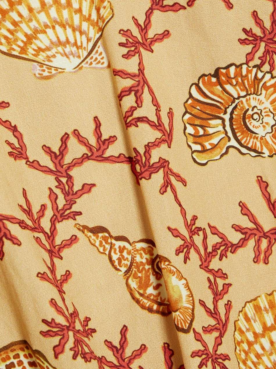 riya printed cotton-poplin mini shirt dress