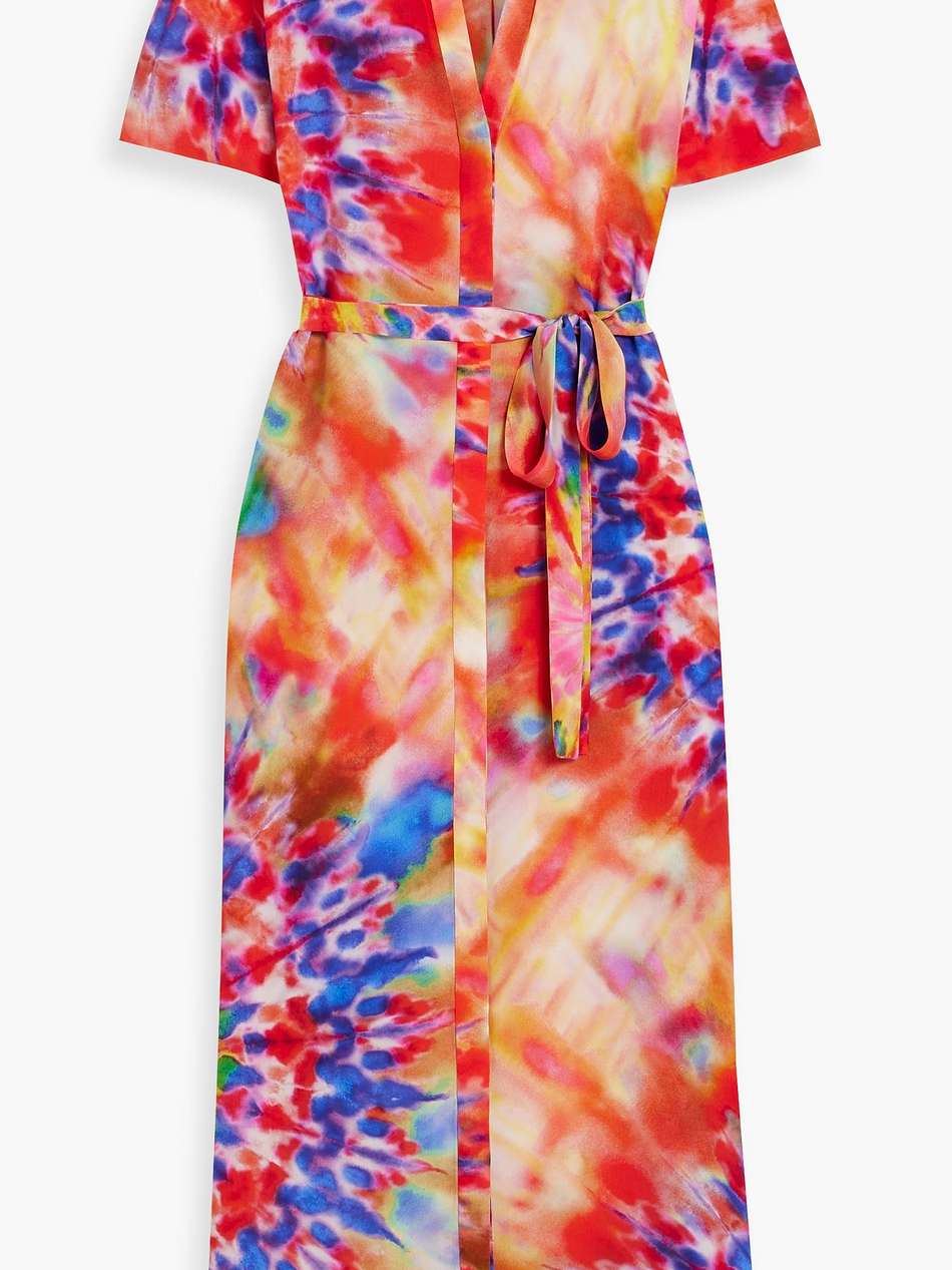 vicki tie-dyed silk crepe de chine midi dress