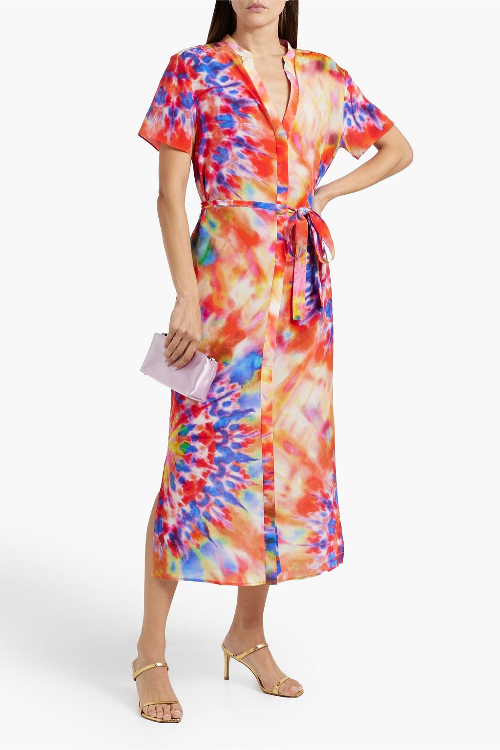 SALONI Vicki printed silk crepe de chine midi dress