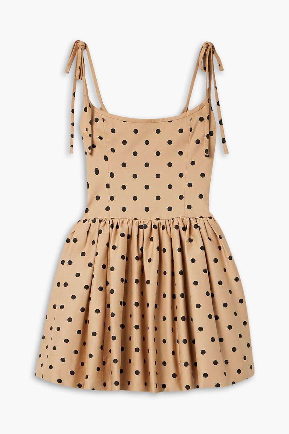 Carolina Herrera Dotted Cotton Mini Dress In Sand