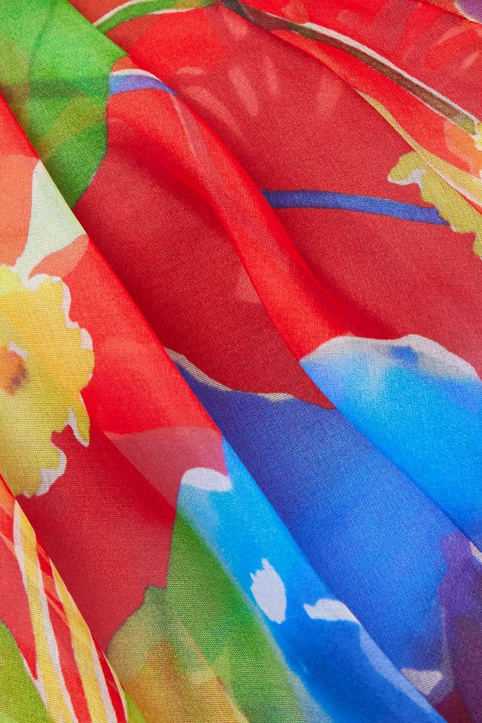 Carolina Herrera One-shoulder Gathered Floral-print Silk-chiffon Midi Dress In Red