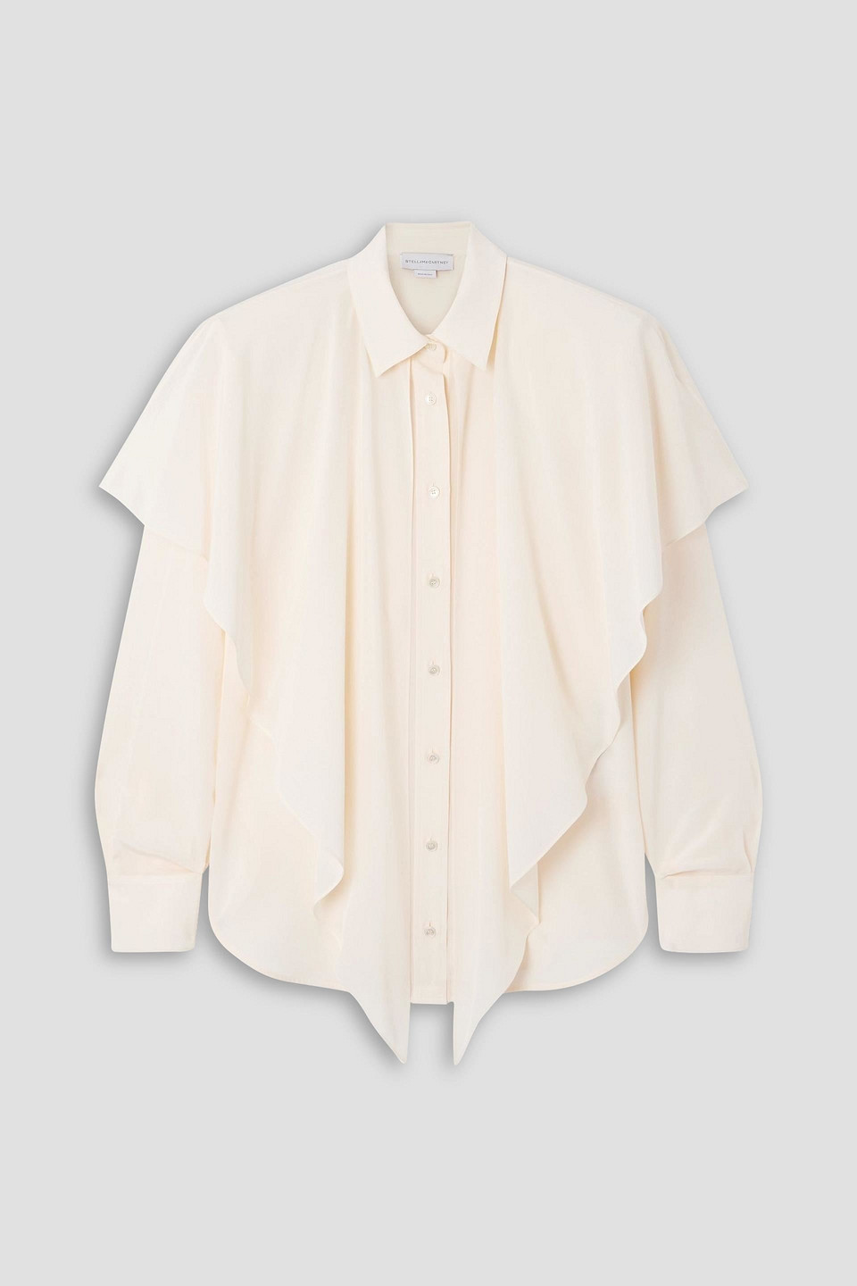 Stella Mccartney Cape-effect Silk-crepe De Chine Shirt In Gold