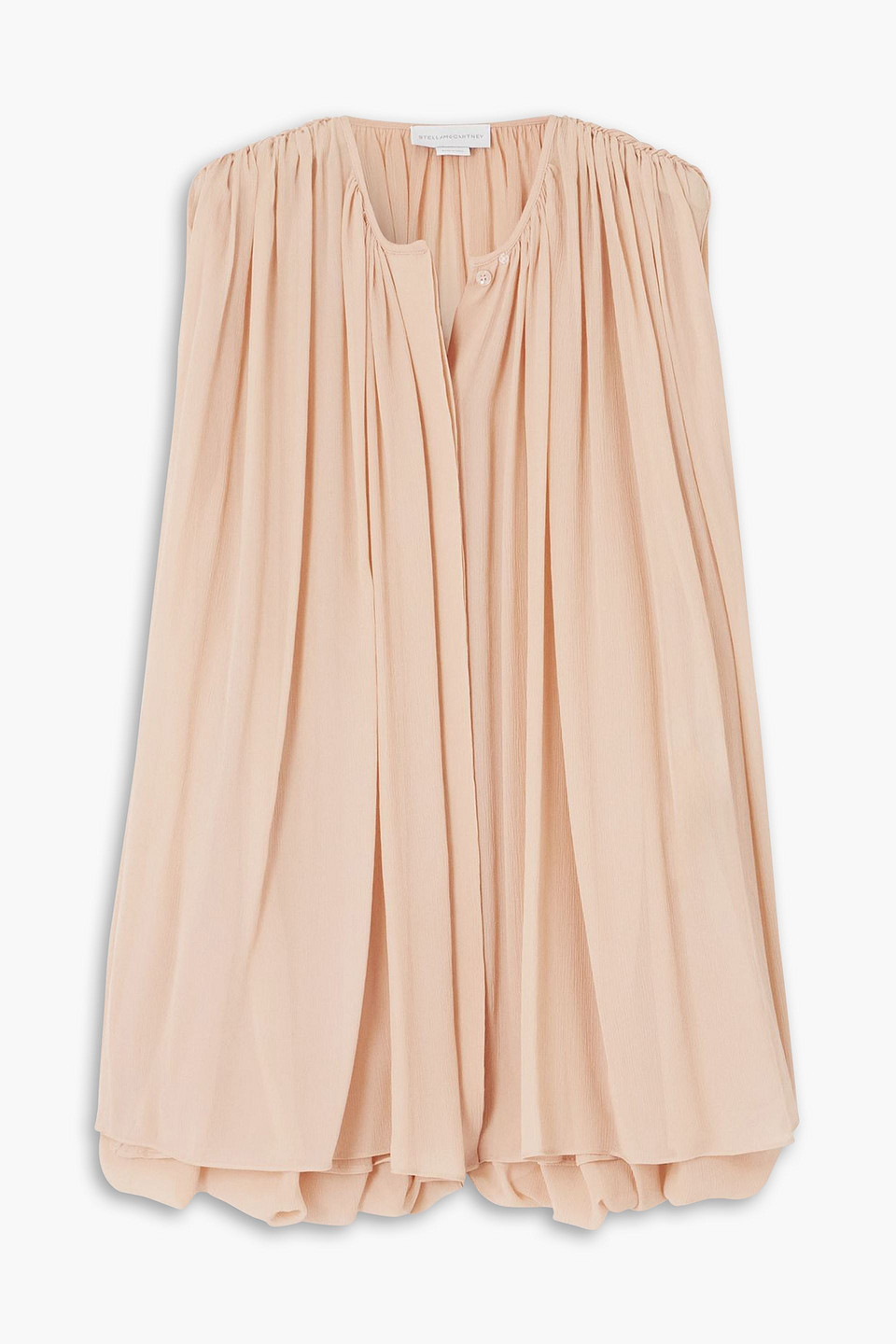 stella mccartney - cape-effect gathered silk-chiffon top - pink - it 38