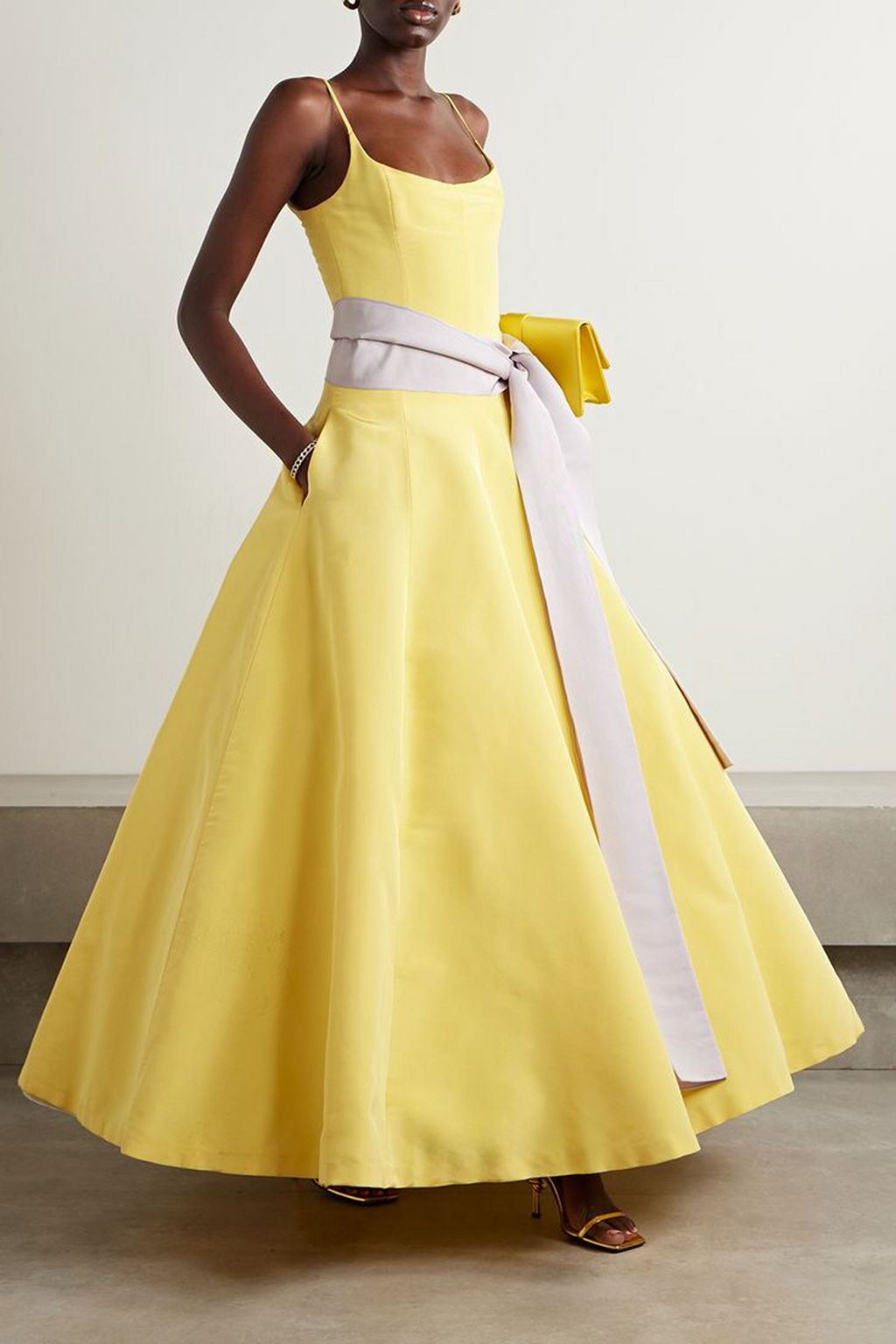 CAROLINA HERRERA Belted silk-faille gown