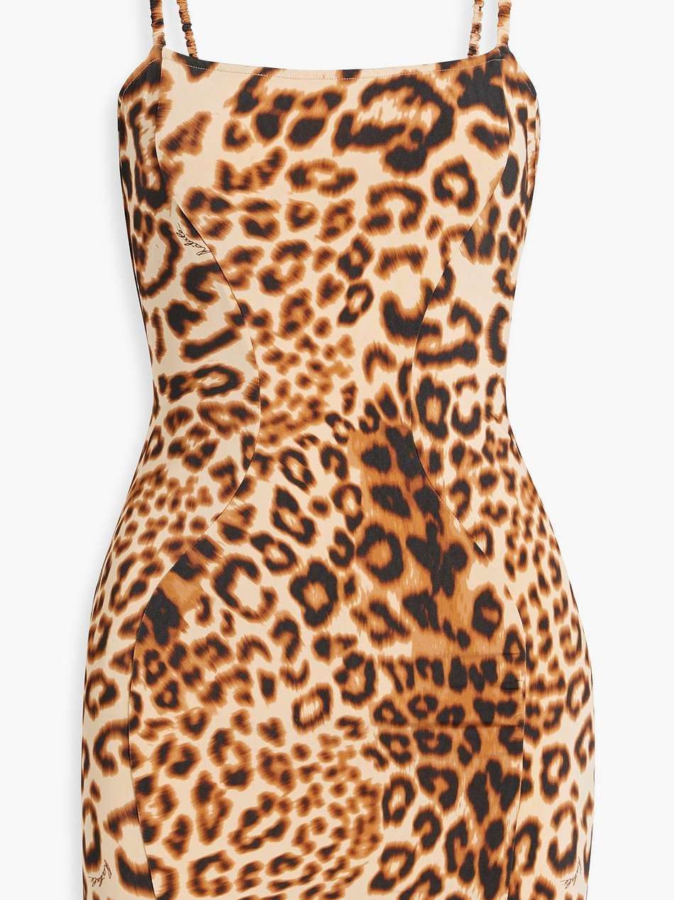 leopard-print stretch-jersey mini dress