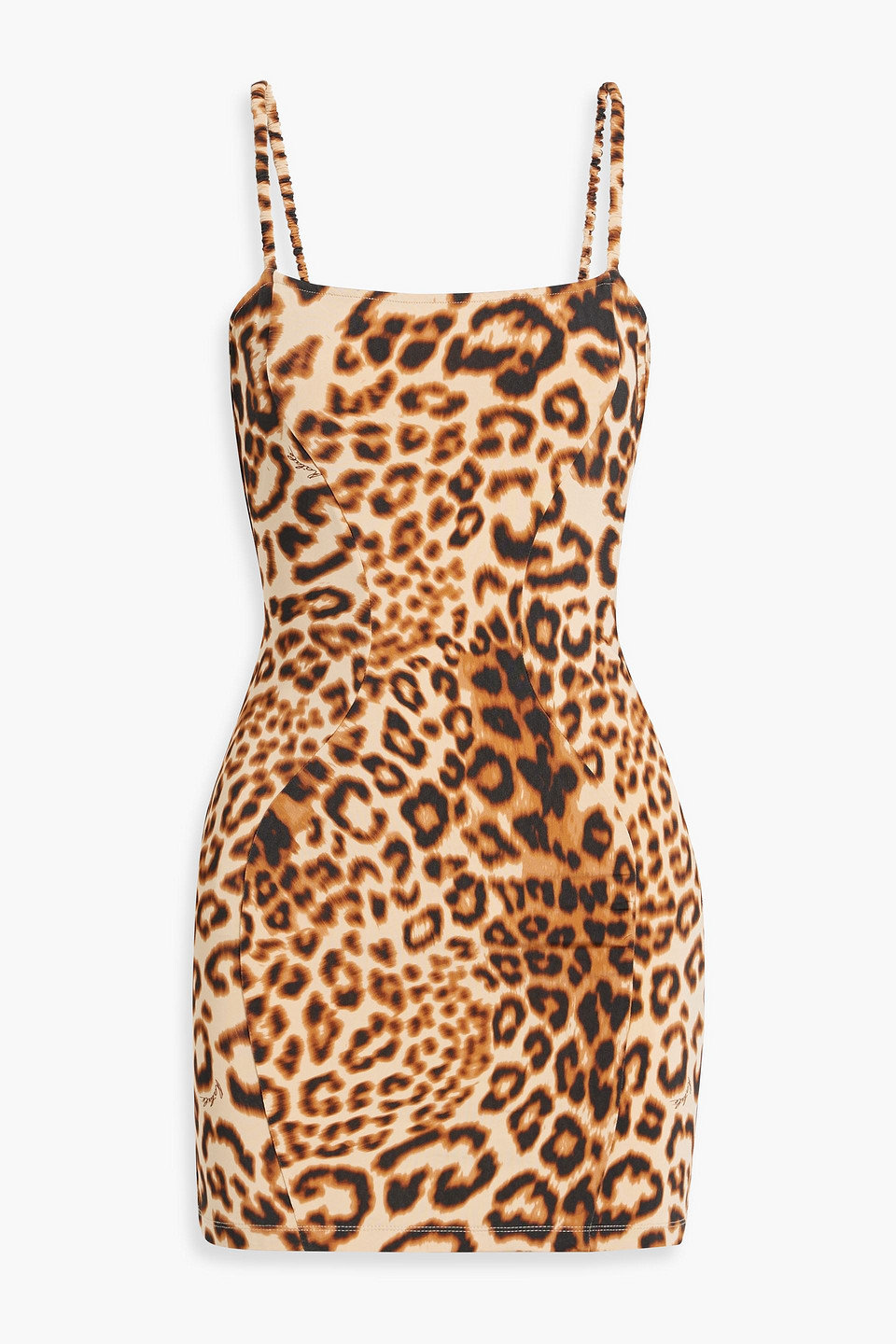 Rotate Birger Christensen Leopard-print Stretch-jersey Mini Dress In Animal Print