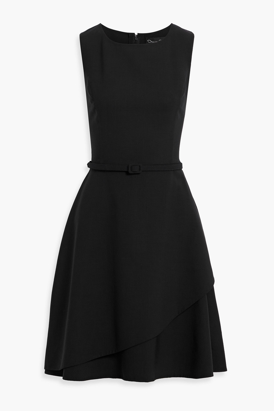 Oscar De La Renta Sleeveless Wrap Effect Dress In Black
