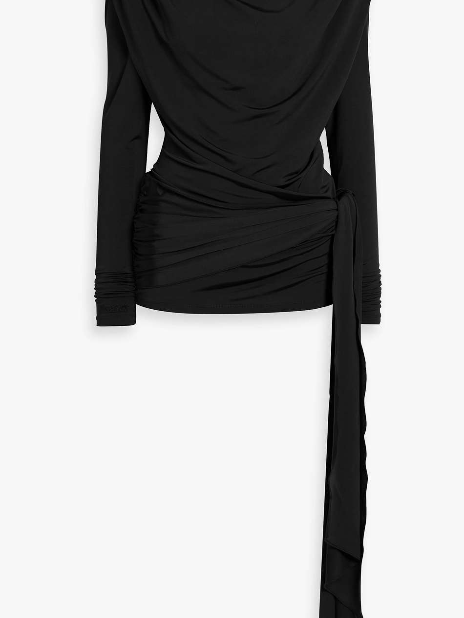 draped stretch-jersey top
