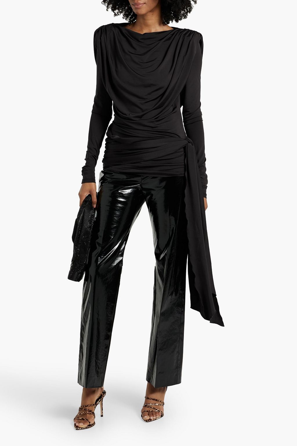 ROTATE BIRGER CHRISTENSEN Draped stretch-jersey top