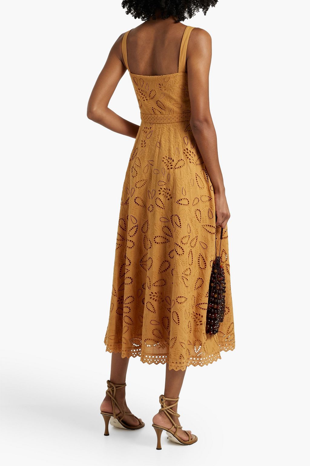 SALONI Fara broderie anglaise cotton midi dress
