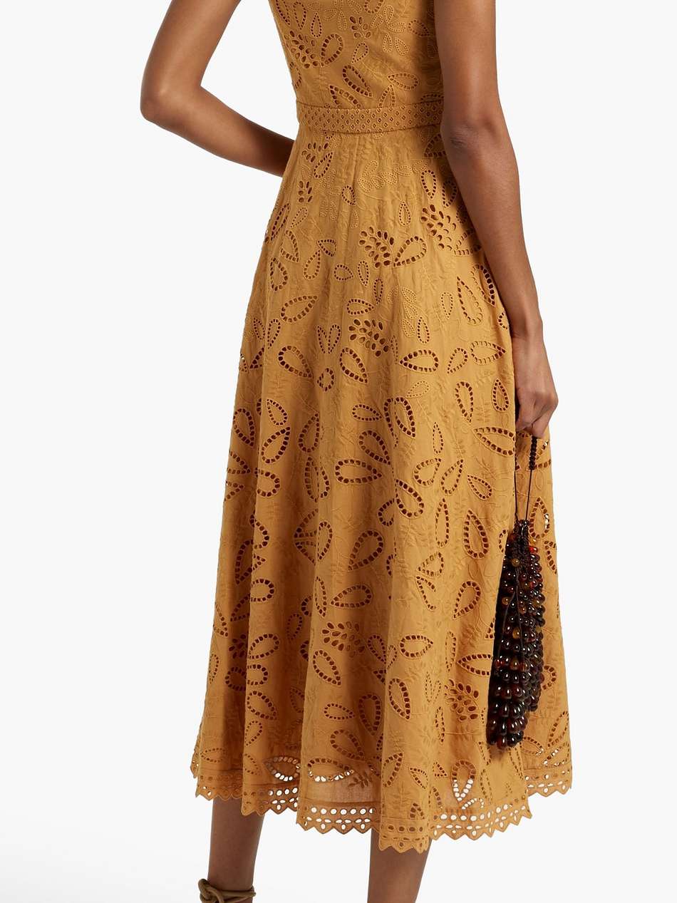 fara broderie anglaise cotton midi dress
