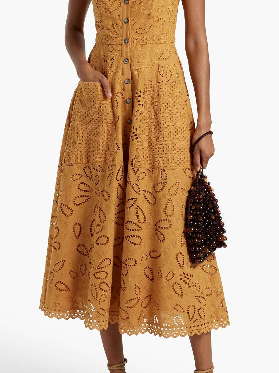 fara broderie anglaise cotton midi dress