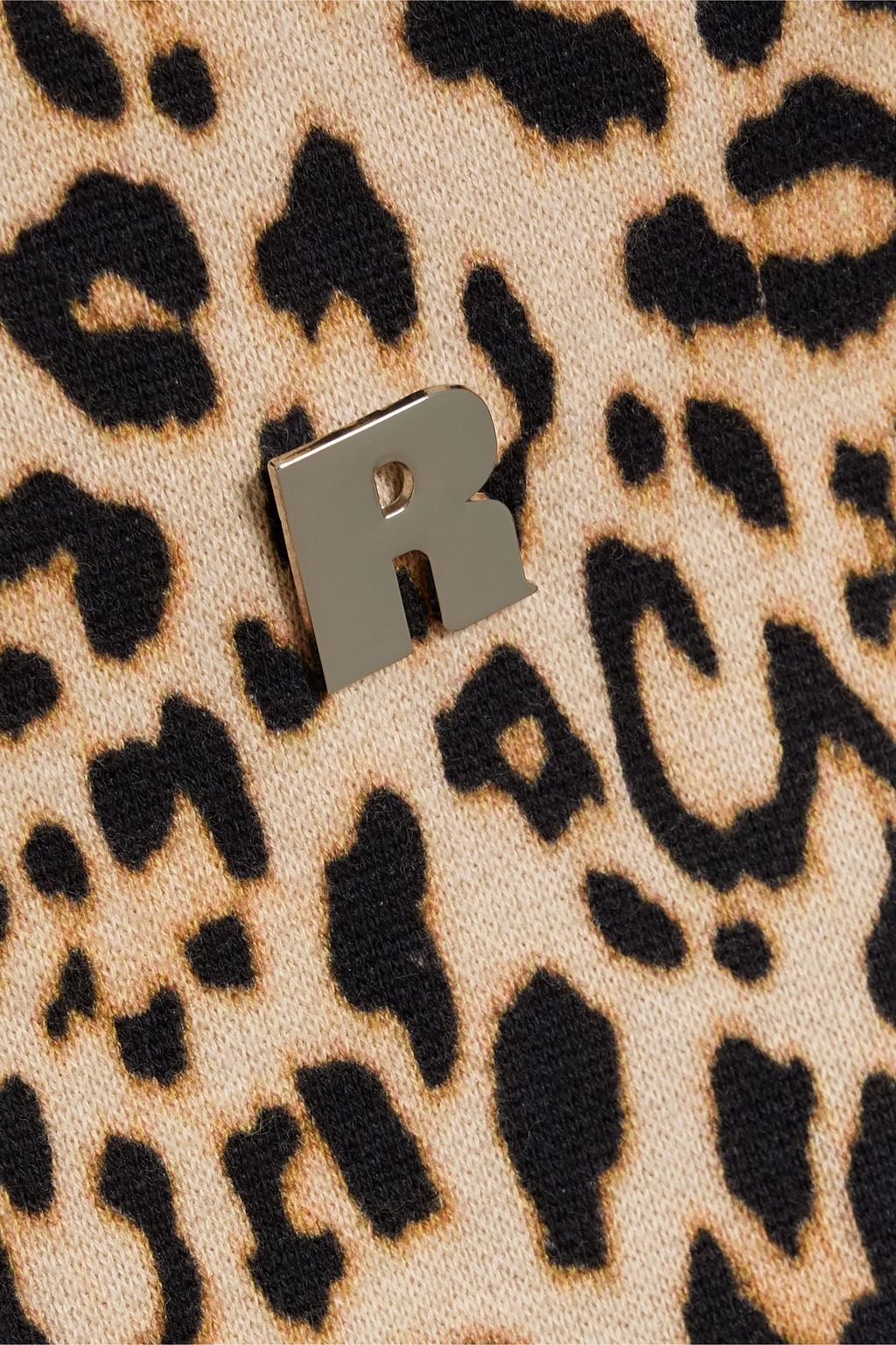 ROTATE BIRGER CHRISTENSEN Embellished leopard-print cotton and cashmere-blend sweatshirt
