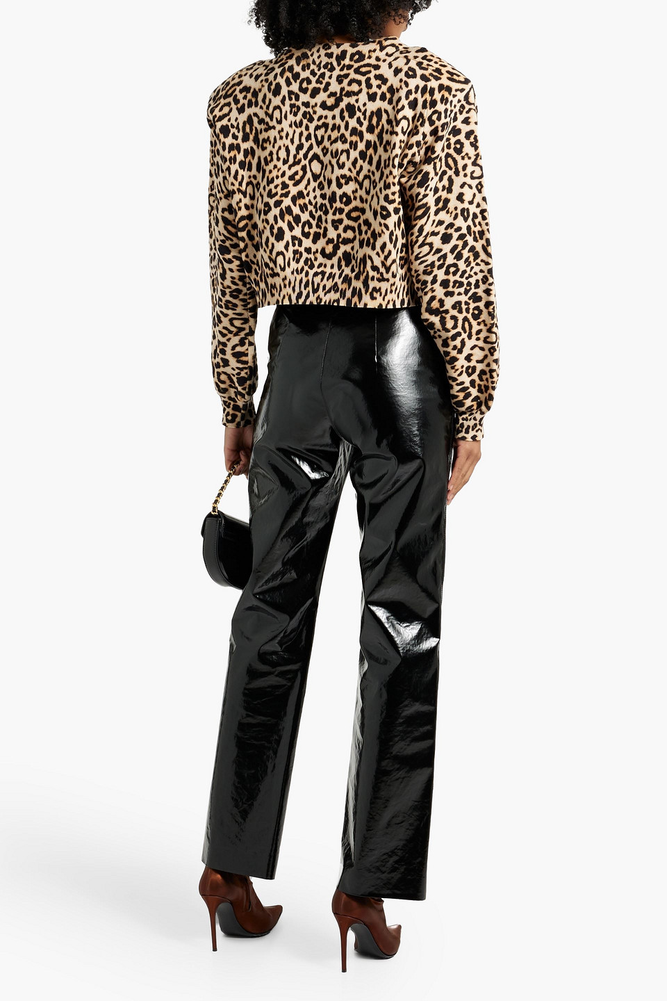 ROTATE BIRGER CHRISTENSEN EMBELLISHED LEOPARD-PRINT COTTON AND CASHMERE-BLEND SWEATSHIRT