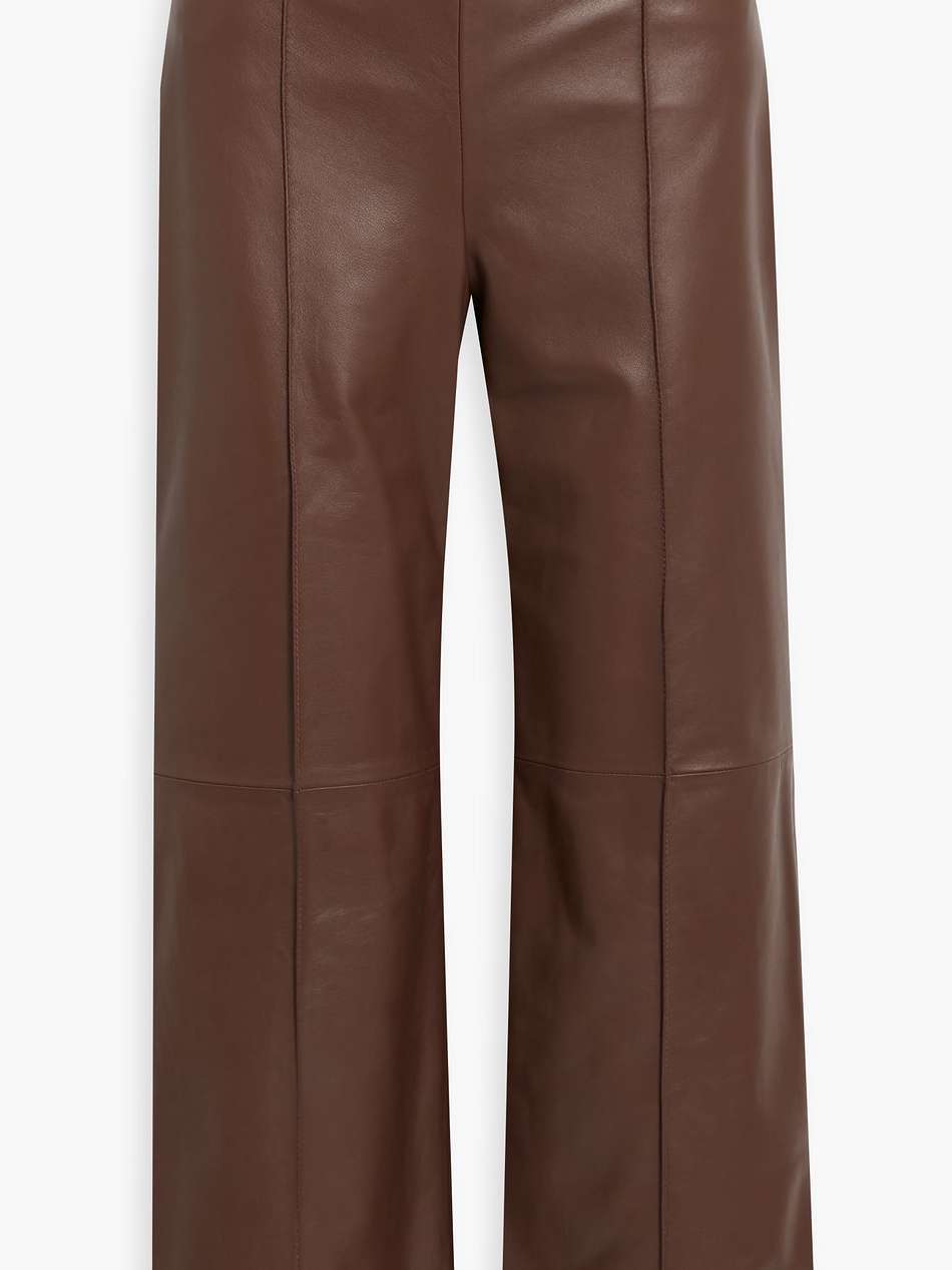 cropped leather wide-leg pants