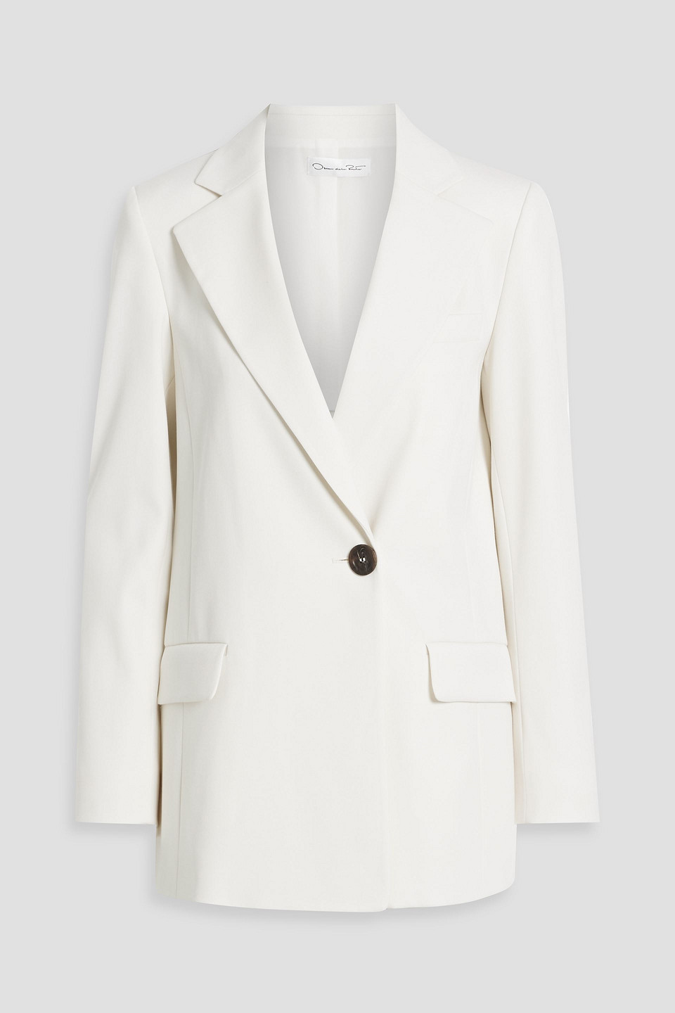 Wool-blend twill blazer