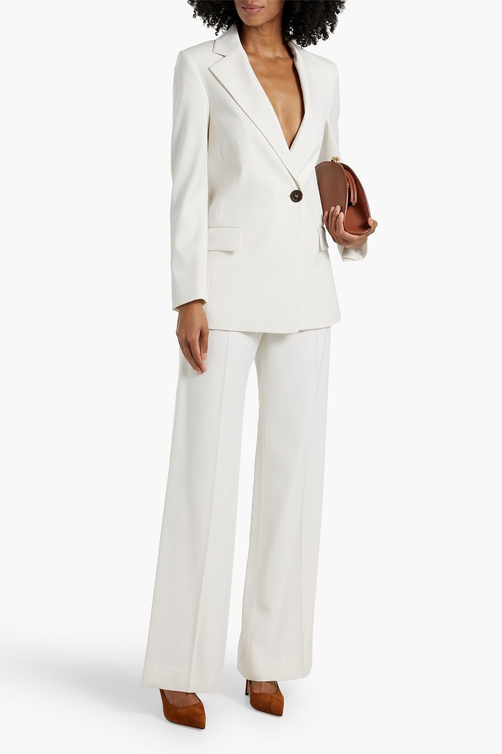OSCAR DE LA RENTA Wool-blend twill blazer