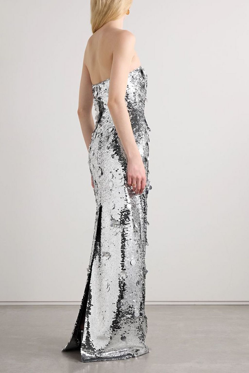 CAROLINA HERRERA Strapless sequined tulle maxi dress