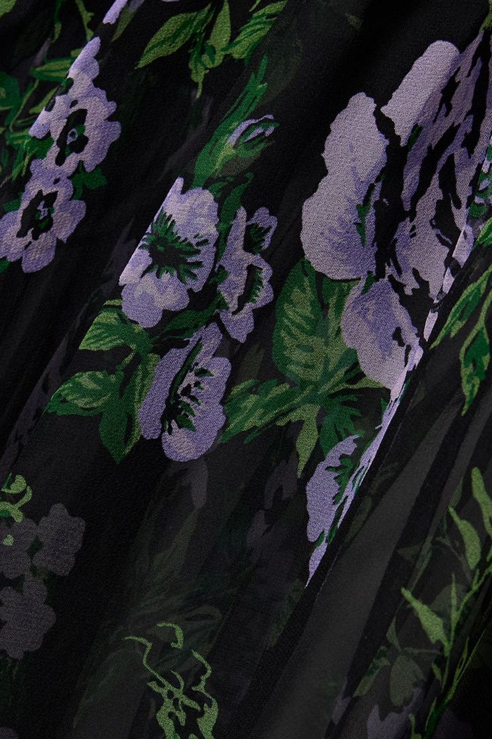 Carolina Herrera Floral-print Cutout Ruched Chiffon Halter Gown In Black