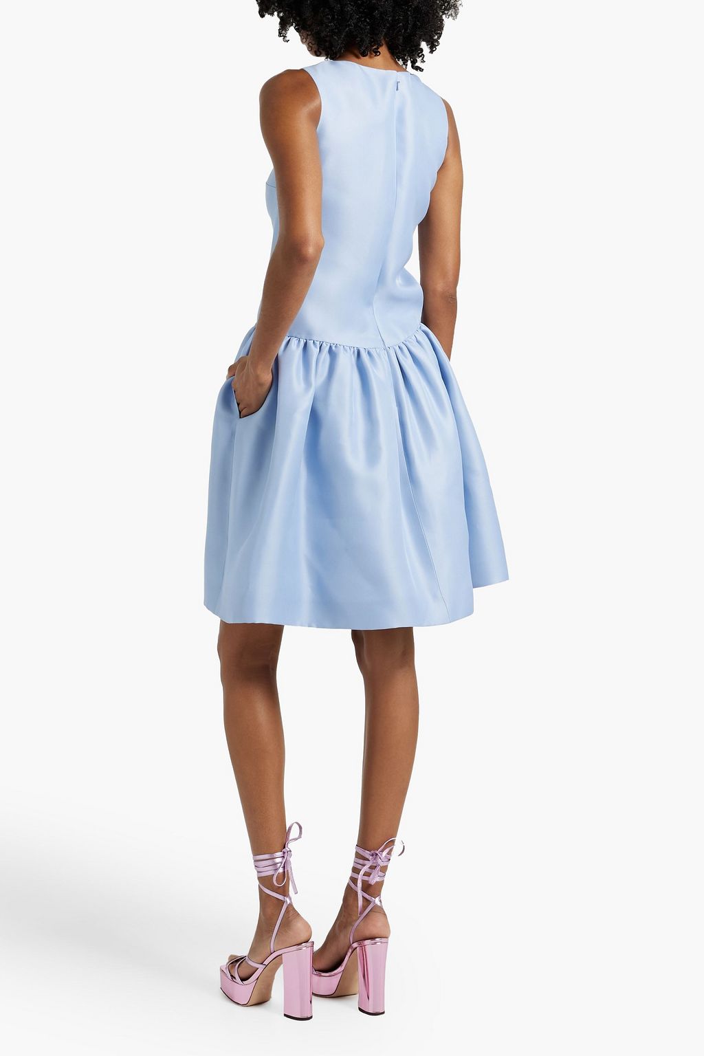 OSCAR DE LA RENTA Flared gathered duchesse silk-satin dress