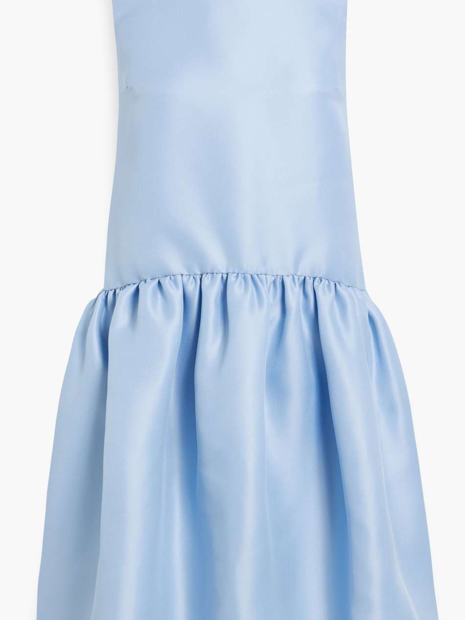gathered duchesse silk-satin dress
