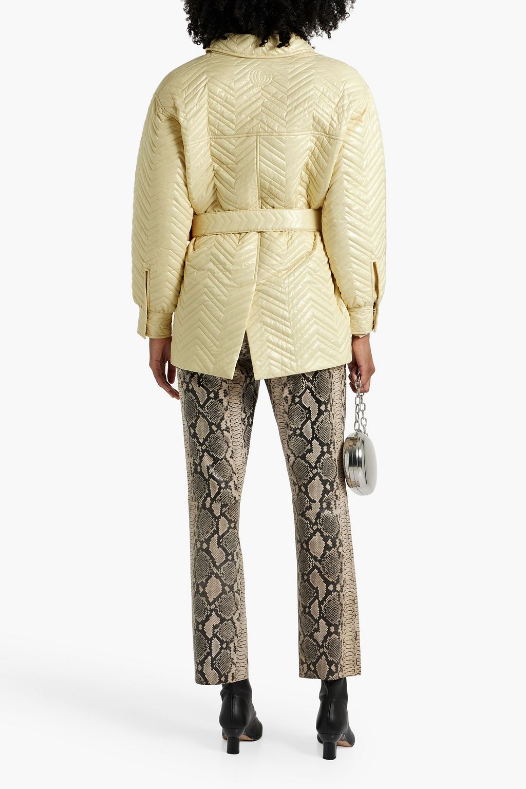 GUCCI Belted quilted shell jacket