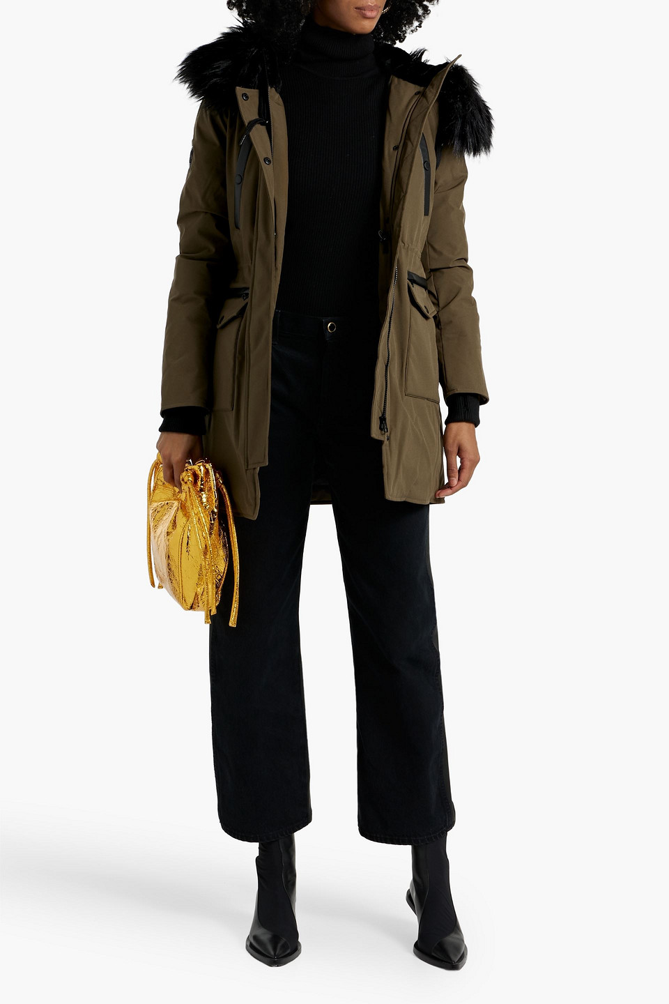 RUDSAK FAUX FUR-TRIMMED SHELL HOODED DOWN PARKA