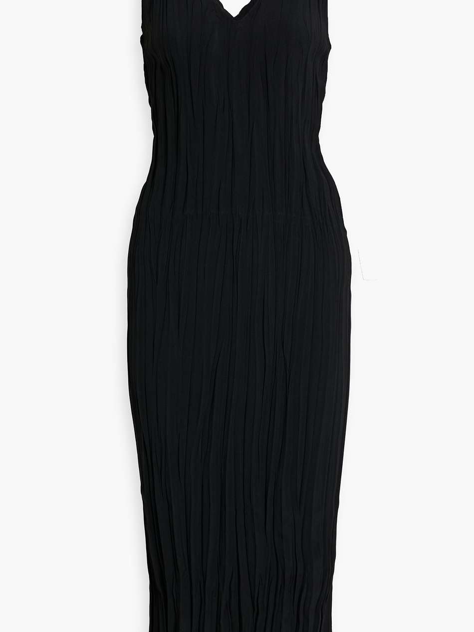 maisie plissé-woven midi dress