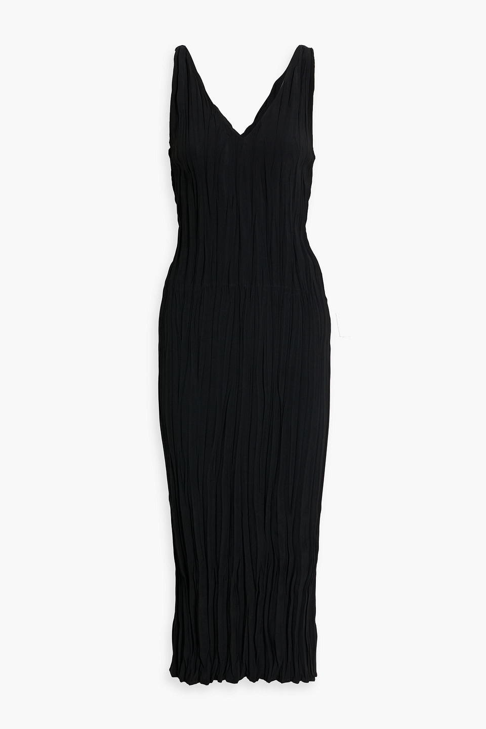Maisie plissé-woven midi dress