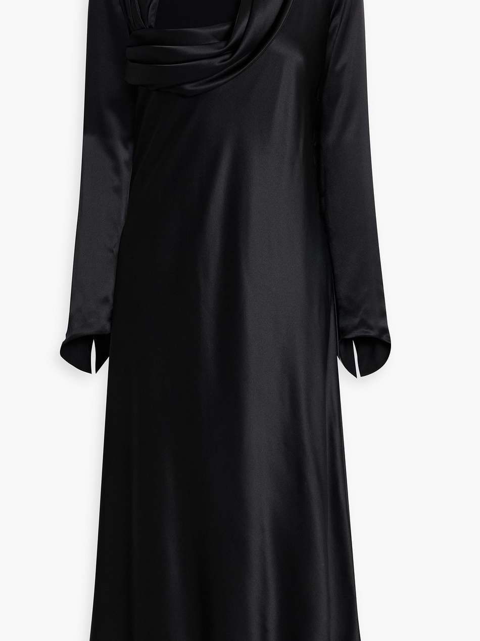 olivier draped cupro-satin midi dress