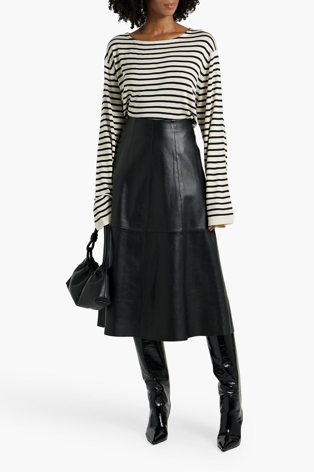 KHAITE Casey striped silk sweater