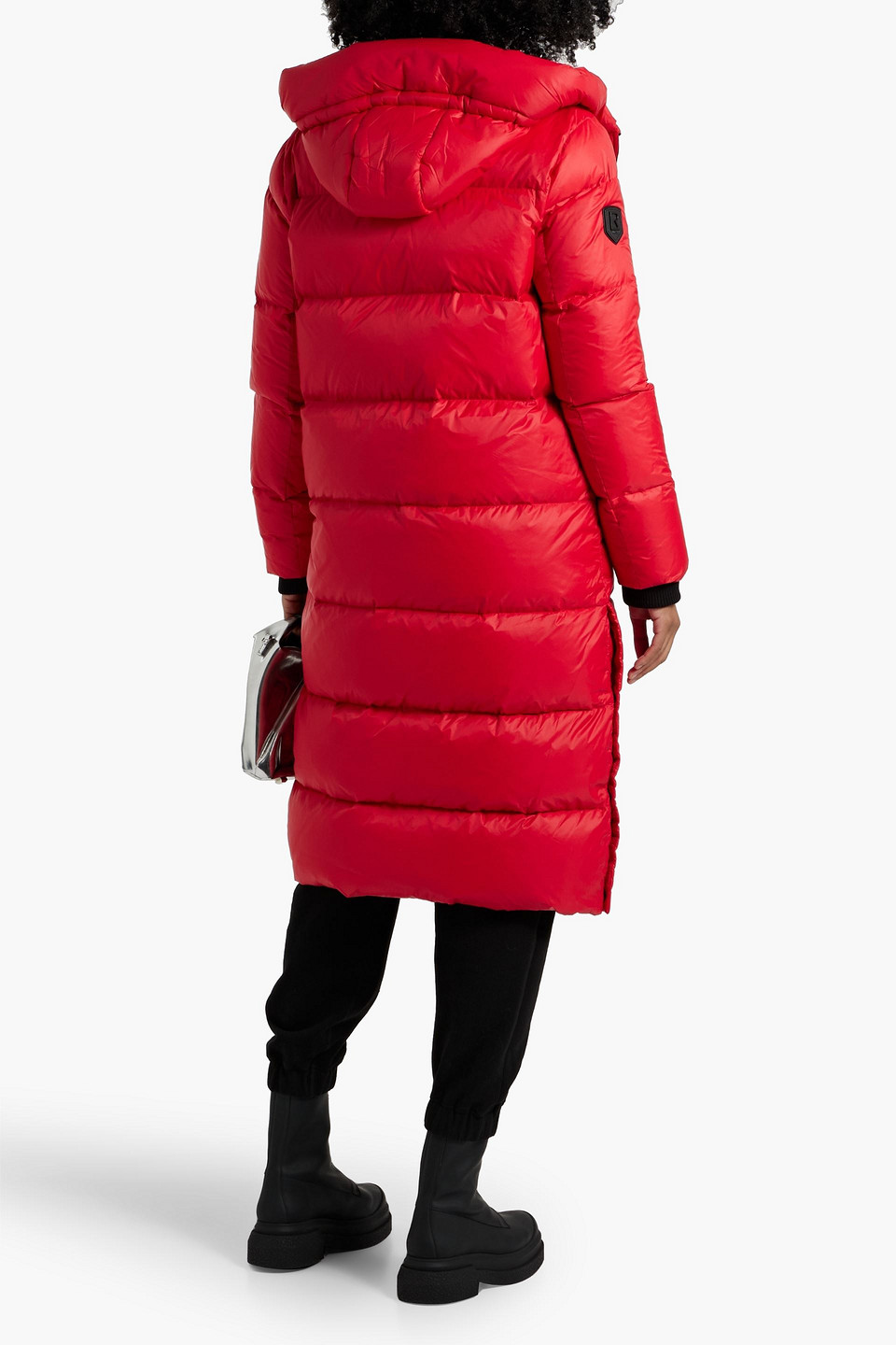 Rudsak Leather-trimmed Quilted Shell Hooded Down Coat In Red